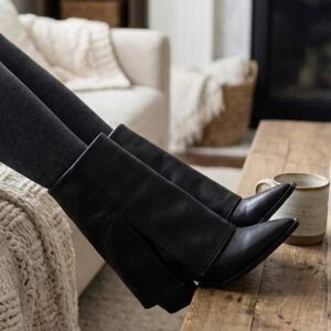 Bianca Mid-Block Leather Boot✨square point✨8.5 B ✨3”square heel✨NWT in box